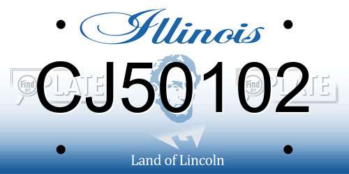CJ50102 Illinois License Plate