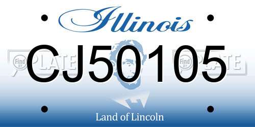 CJ50105 Illinois License Plate