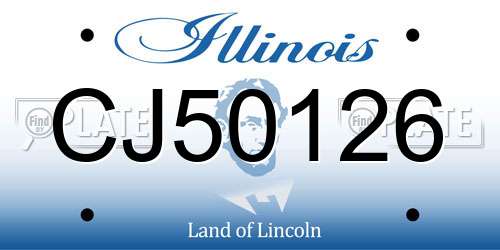 CJ50126 Illinois License Plate