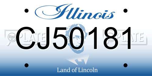 CJ50181 Illinois License Plate