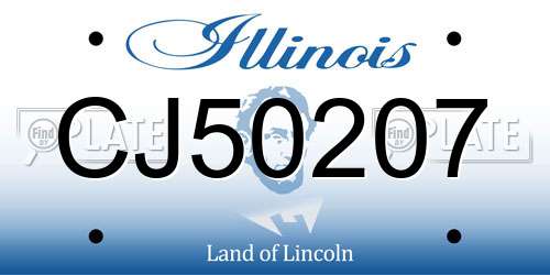 CJ50207 Illinois License Plate
