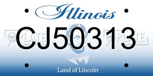 CJ50313 Illinois License Plate