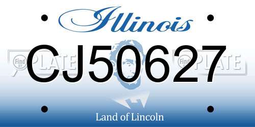 CJ50627 Illinois License Plate