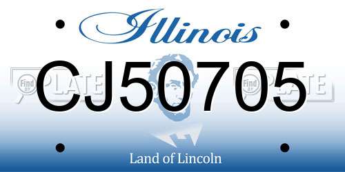 CJ50705 Illinois License Plate