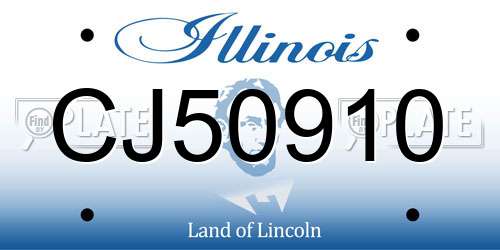 CJ50910 Illinois License Plate