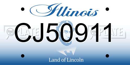 CJ50911 Illinois License Plate