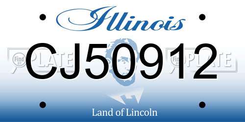 CJ50912 Illinois License Plate