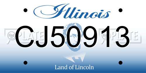CJ50913 Illinois License Plate