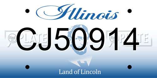 CJ50914 Illinois License Plate