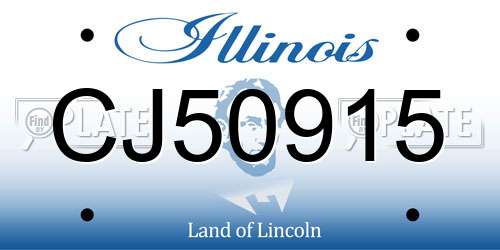 CJ50915 Illinois License Plate