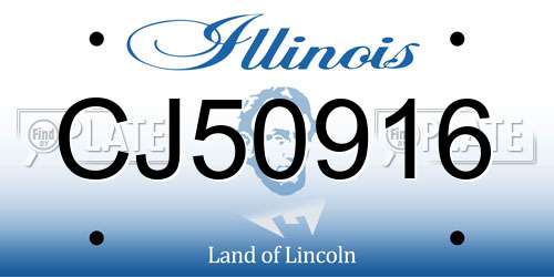 CJ50916 Illinois License Plate