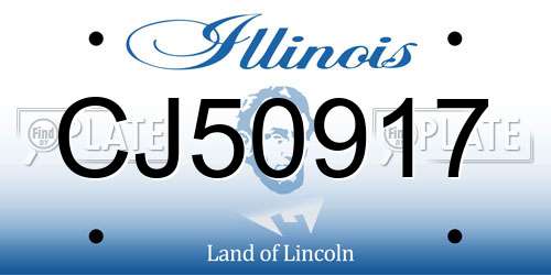 CJ50917 Illinois License Plate