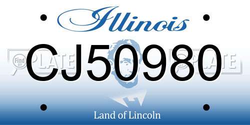 CJ50980 Illinois License Plate