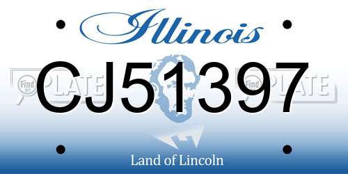 CJ51397 Illinois License Plate