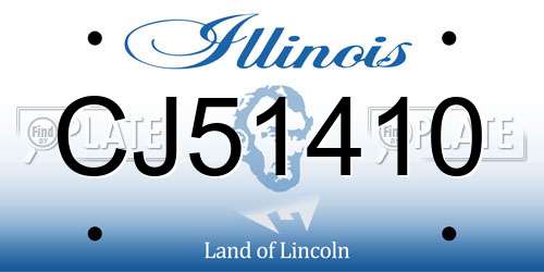 CJ51410 Illinois License Plate