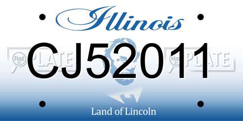 CJ52011 Illinois License Plate