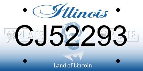 CJ52293 Illinois License Plate