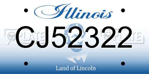 CJ52322 Illinois License Plate
