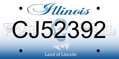 CJ52392 Illinois License Plate