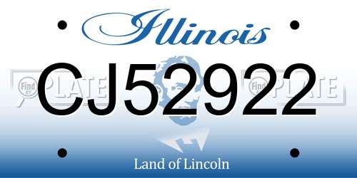 CJ52922 Illinois License Plate