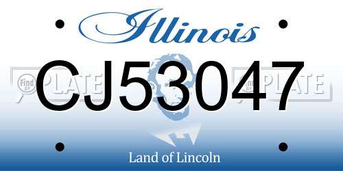 CJ53047 Illinois License Plate
