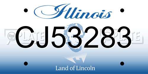 CJ53283 Illinois License Plate