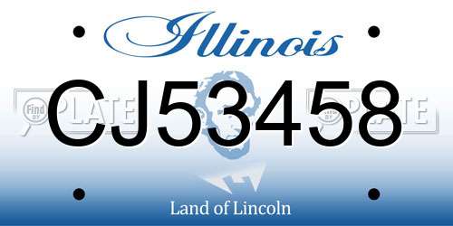 CJ53458 Illinois License Plate