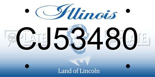 CJ53480 Illinois License Plate