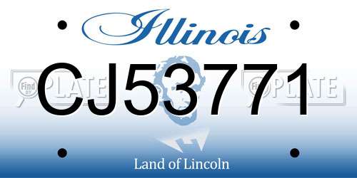 CJ53771 Illinois License Plate