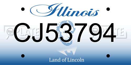 CJ53794 Illinois License Plate