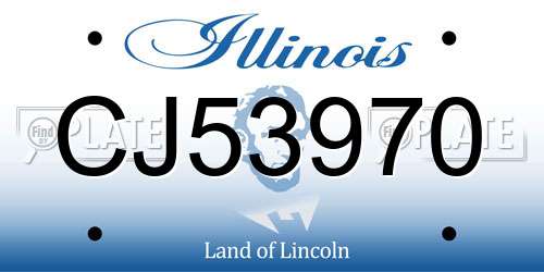 CJ53970 Illinois License Plate