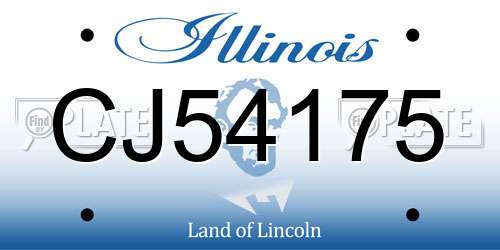 CJ54175 Illinois License Plate