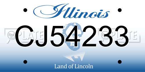 CJ54233 Illinois License Plate