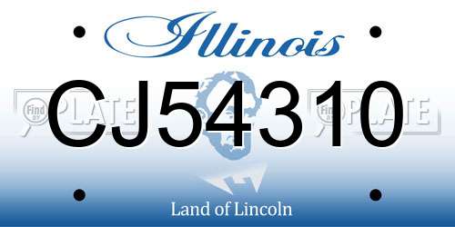CJ54310 Illinois License Plate