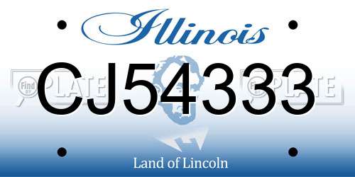 CJ54333 Illinois License Plate