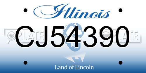 CJ54390 Illinois License Plate