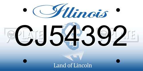 CJ54392 Illinois License Plate
