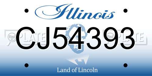 CJ54393 Illinois License Plate