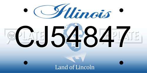 CJ54847 Illinois License Plate