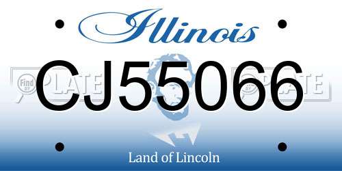 CJ55066 Illinois License Plate