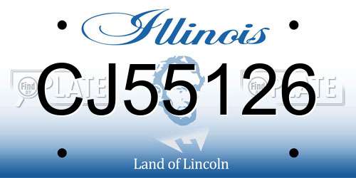 CJ55126 Illinois License Plate