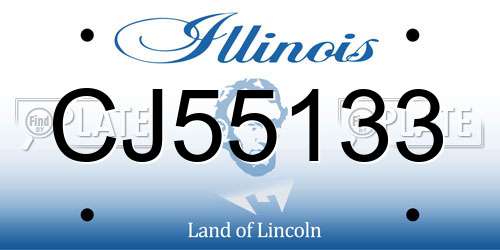 CJ55133 Illinois License Plate