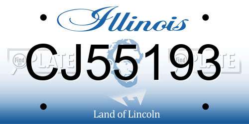 CJ55193 Illinois License Plate