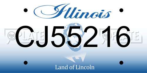 CJ55216 Illinois License Plate