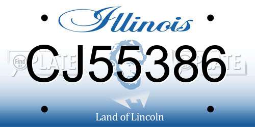 CJ55386 Illinois License Plate