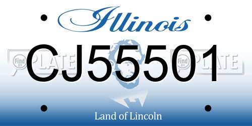 CJ55501 Illinois License Plate
