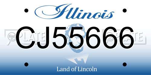 CJ55666 Illinois License Plate