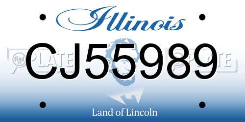 CJ55989 Illinois License Plate