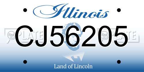 CJ56205 Illinois License Plate
