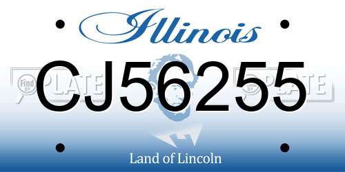 CJ56255 Illinois License Plate